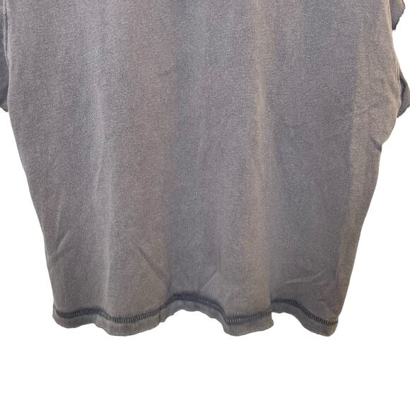 NWT Free People T-Shirt We The Free Warrior Distressed Dark Gray Raw Hem Women M - Picture 6 of 11